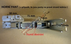 HORNÍ PANT - ZÁVĚS DVEŘÍ S TLUMIČEM DOVÍRÁNÍ -  DO VESTAVNÉ LEDNICE  ELECTROLUX , AEG