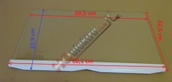 Nejspodnější skleněná police kombinované lednice ROMO DRN 396 A+ , CRD 401 A+ , CRN 401 A+  ( rozměr  60,1 x 33,9 cm )