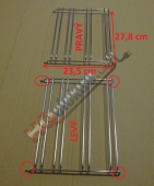 Nerezové boční vodící lišty - závěsy do sporáků MORA šíře 50cm ( řada 2018 / 2019 / 2020 ) 