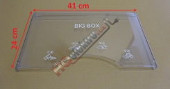 Přední díl ( čelo ) kryt - plexi šuplíku ( šuplík ) BIG BOX mrazniček ROMO UF 243 A+ a UFA 243 A++... ( rozměr 24 x 41 cm )