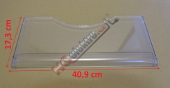 Přední díl ( čelo ) kryt - plexi šuplíku ( šuplík ) mrazniček ROMO řady UF , UFA ... ( rozměr 17,3 x 40,9 cm )