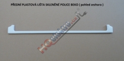 Přední plastová lišta skleněné police do lednice BEKO 3 ( délka 45,2 cm )